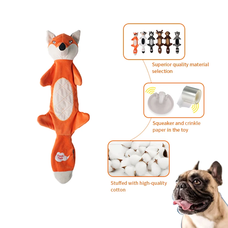 D King No Stuffing Plush Other Pet Toys Interactive Soft Chew Squeaky No Stuffing Dog Toys With