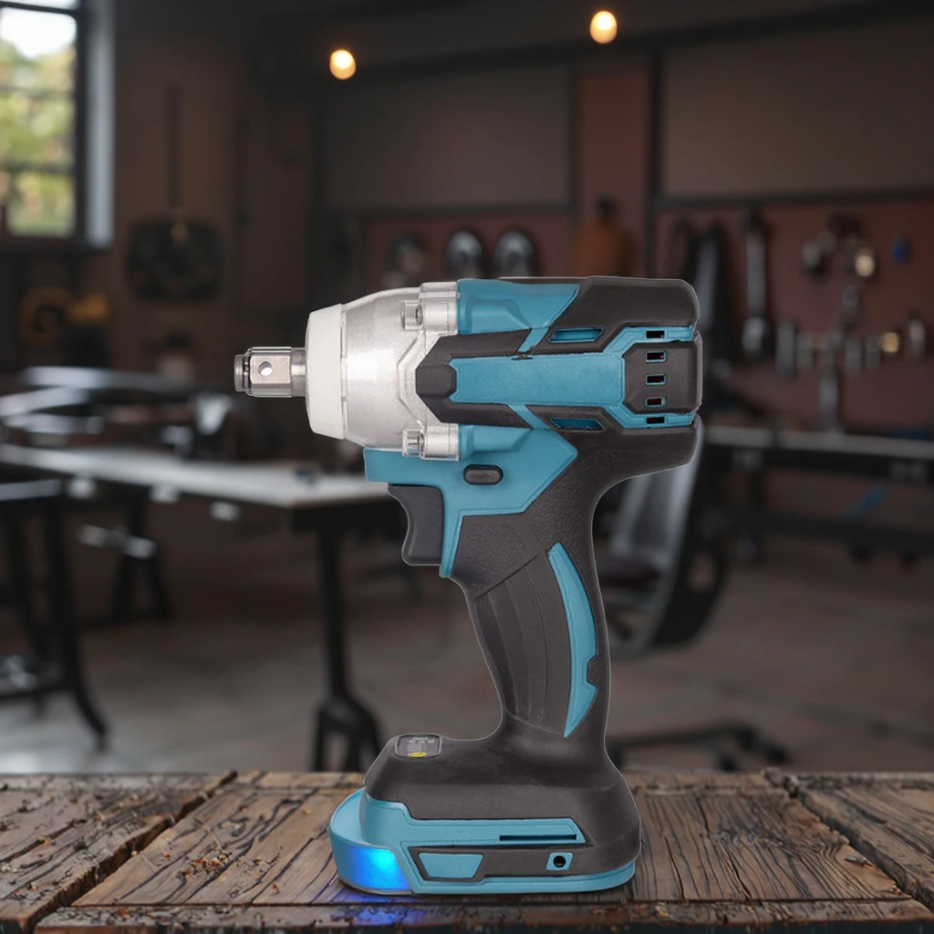 Advanced Heavy Duty Brushless Electric Impact Wrench Max Torque Cordless Power Tool with Lithium Ion Battery for Auto Shop