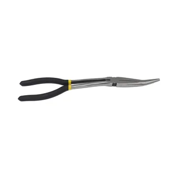 11 Inch Portable Industrial Bent 20 Degree Long Reach Pliers Type 45#Steel Multi-Functional Serrated Abnormality OEM