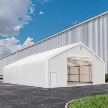 Heavy Duty Double Truss Shelter Storage 6x19.2m Dimensions Prefabricated Structure Portable Warehouse Solution