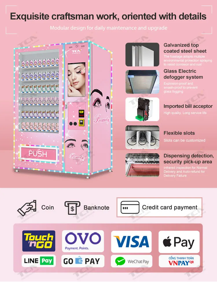 Tcn Custom Design Lash Vending Machine Hair Cosmetic Vending Machine