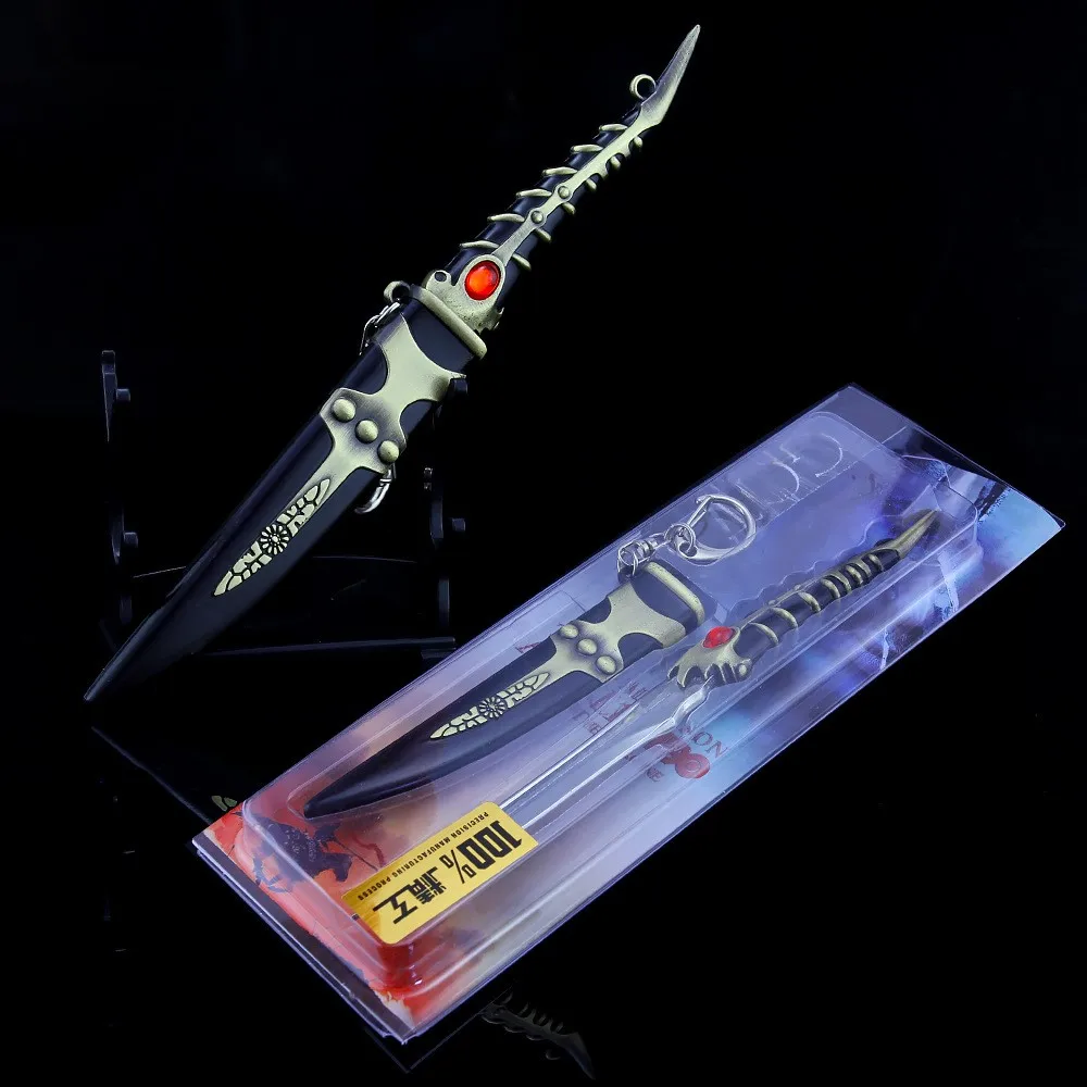 Game of Thrones Full Metal Weapon Model Viserys Targaryen Dragonbone Dagger Keychain 18cm Alloy Craft Unsharpened Safe Toy Sword