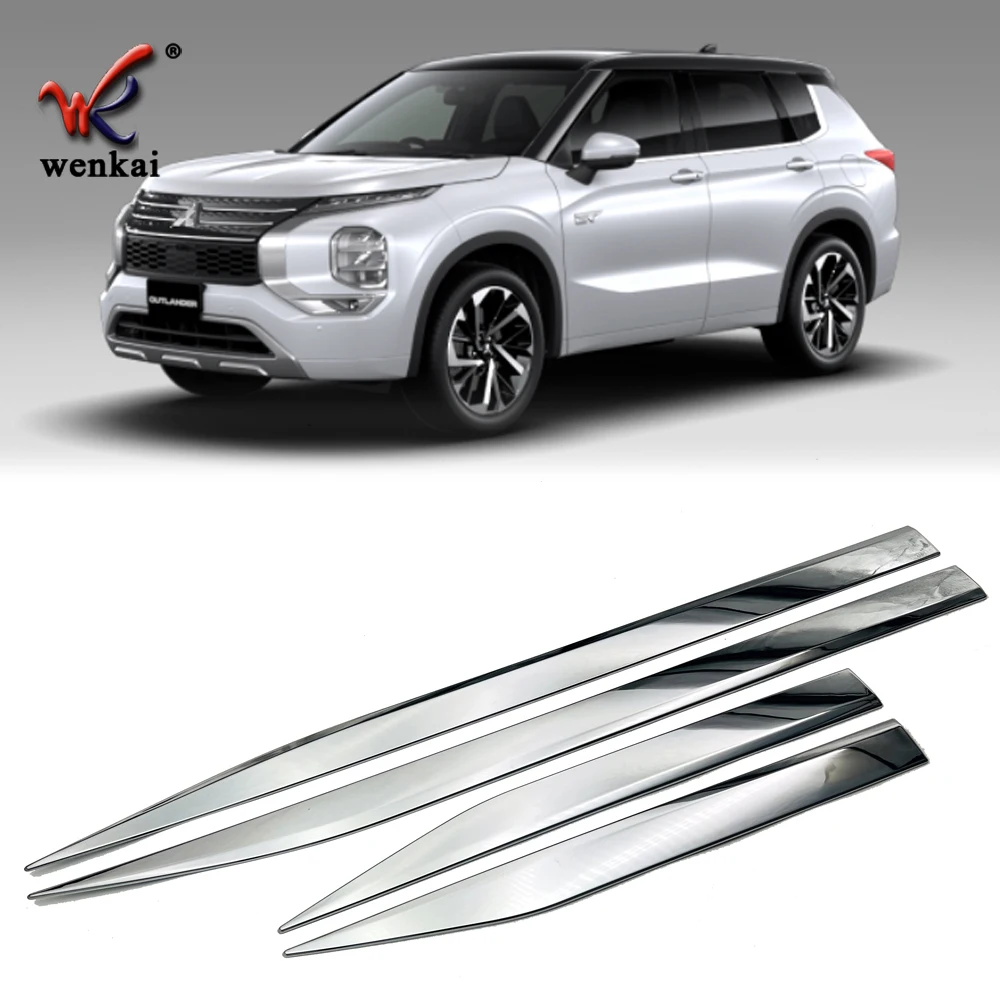 For 2022 Mitsubishi Outlander Body Side Door Molding Trim Abs Chrome
