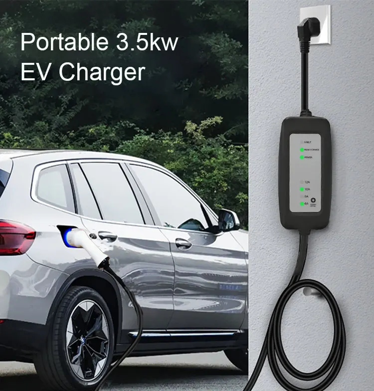 Bc Portable Ev Charger 3.5kw 16a Home Ev Charger With Eu Plug 220v