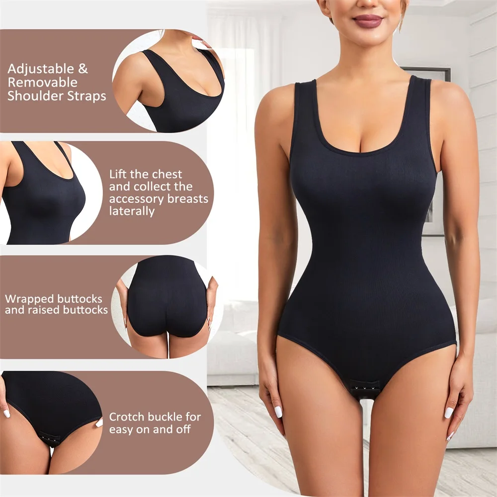 Custom Super Strong Gym Women Compression Panties Seamless Tummy Control Bodysuit Shapewear Underwear Waist Trainer Shaper details