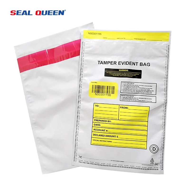 Tamper Evident Bags With Security Tape Opaque Plastic Bag For Bank ...