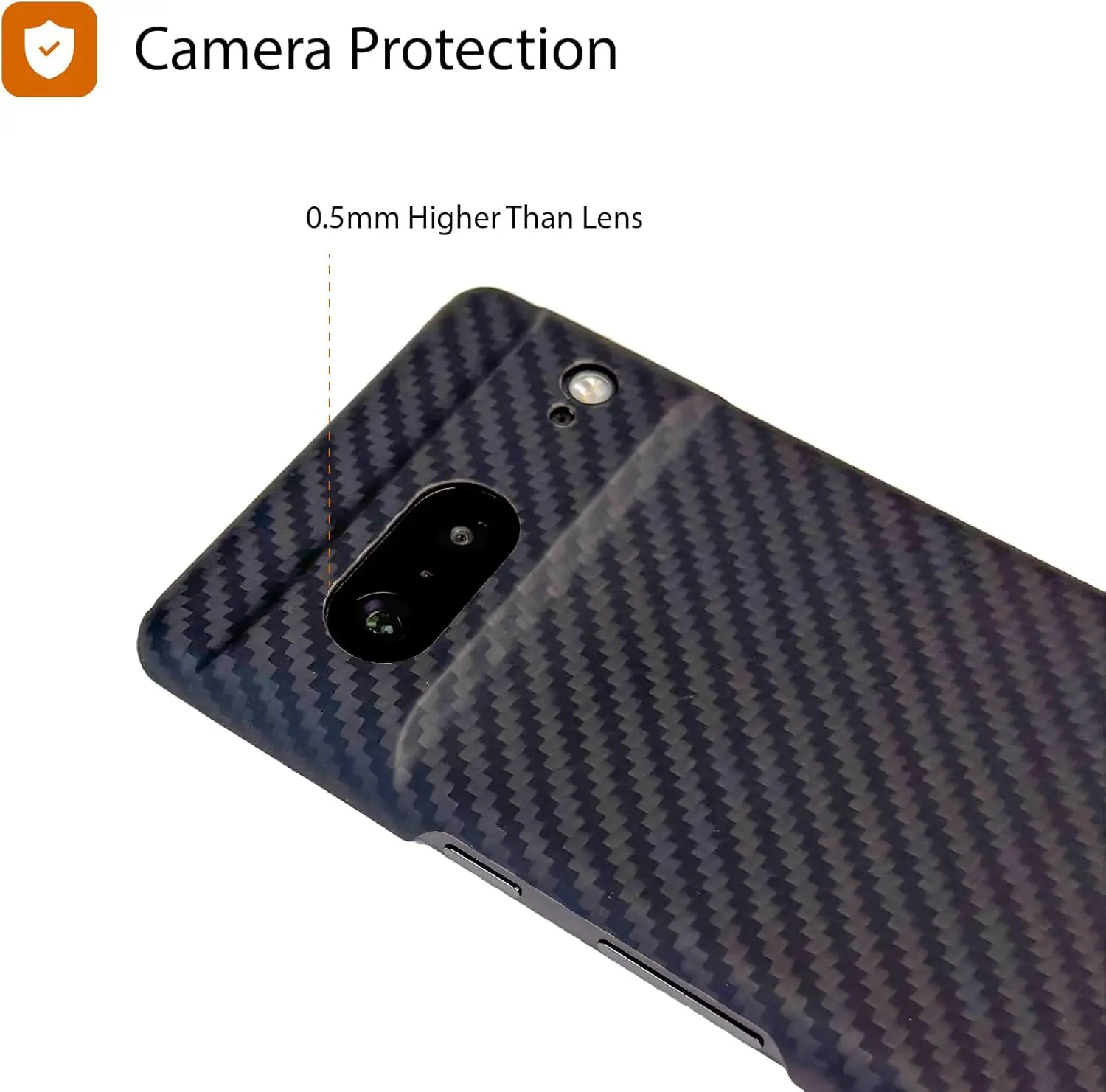 Laudtec Carbon Fiber Ultra Thin Case for Pixel 7a Real Fiber Made Snap-on Back Cover Wireless Charging Friendly details