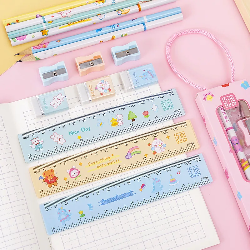 小学生向け学習文具セット 5 in 1 ギフトボックス付き 子供用鉛筆