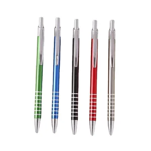 Promotional  Press Metal Aluminum Ballpoint Pens With Custom Printable Logo Advertising Signature for Office  Stylo