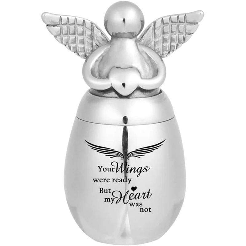 316L Stainless Steel Angel Wing urns Can Open Ashes Holder Cremation Urn Memorial Keepsake Pendant Jar for Men Women Pets