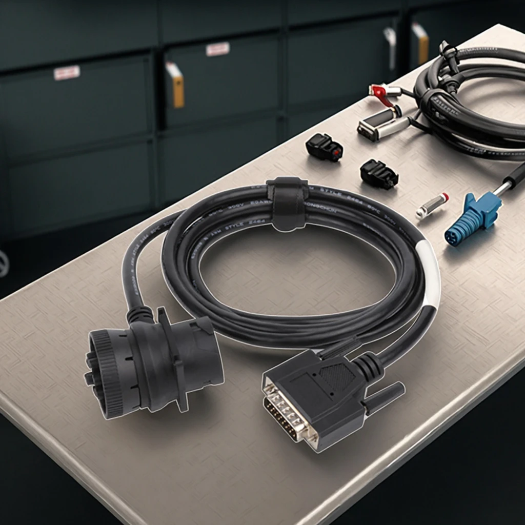 कस्टम काला J1939 -9पिन से DB15पिन ईएलडी केबल, PVC इन्सुलेशन के साथ