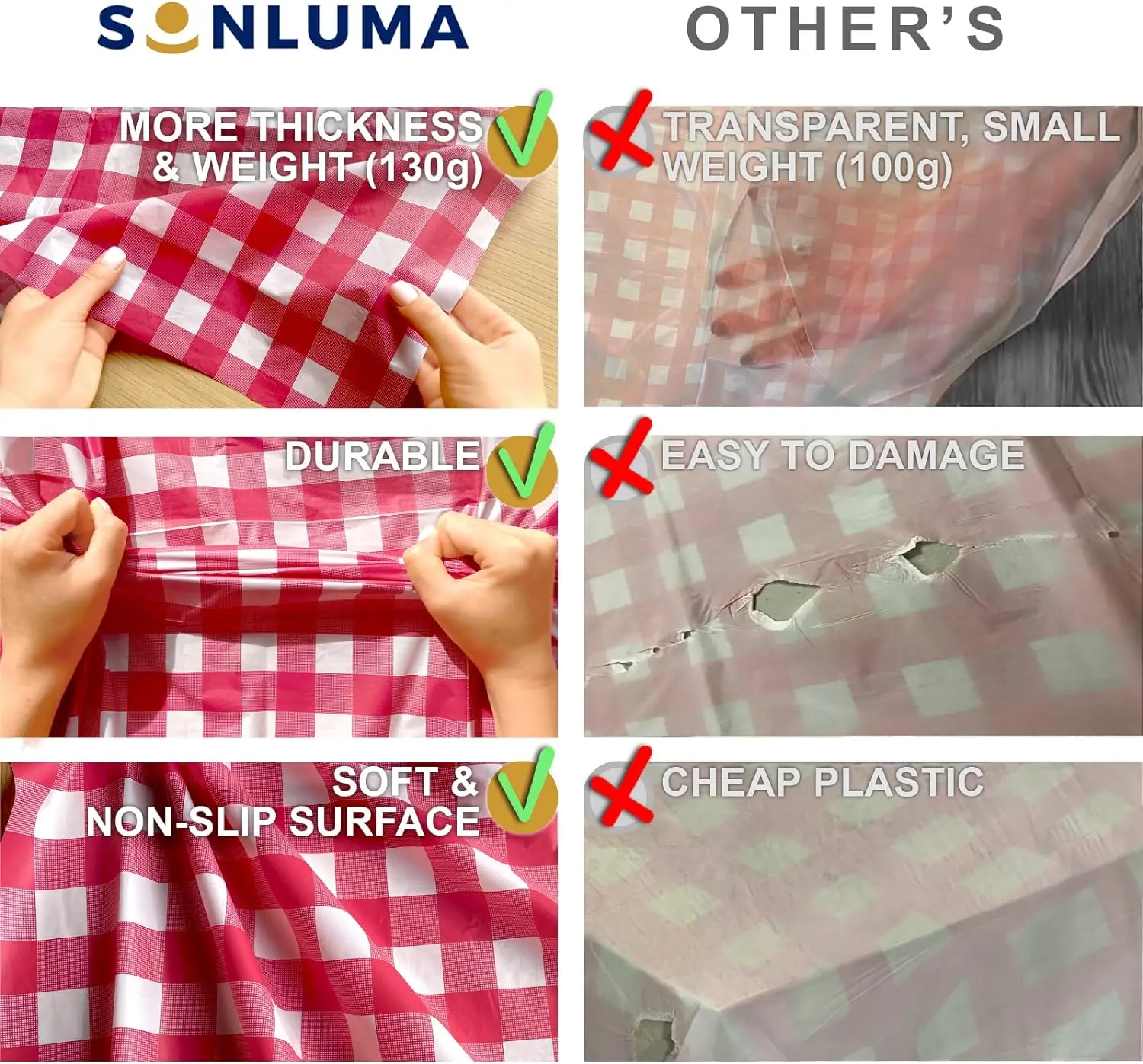 Custom Sportthemed Square Plastic Tablecloth Waterproof Clear Dining