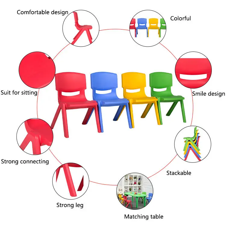 Home Furniture Modern Furniture Baby Children's Stackable  Kids Plastic Chair