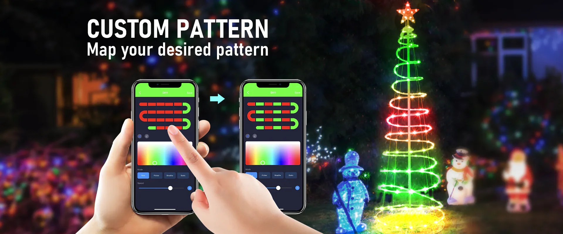 Spiral Christmas Trees For Outside 1.8m (6ft) + 1.2m (4ft) Outdoor