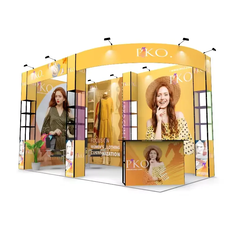 20x20 Fast Build Collapsible Aluminum Twist Tower Light Box Backdrop Display Expo Fair Reusable Portable Trade Show Booth