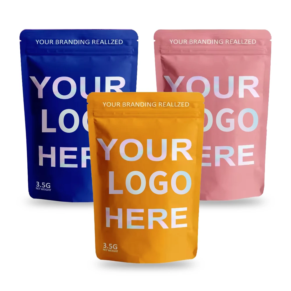 Custom Printed Biodegradable Recyclable Stand up Pouch Zip Lock Bags Bath Salt Spices Coffee Soap Baby Food Pet Food Packaging