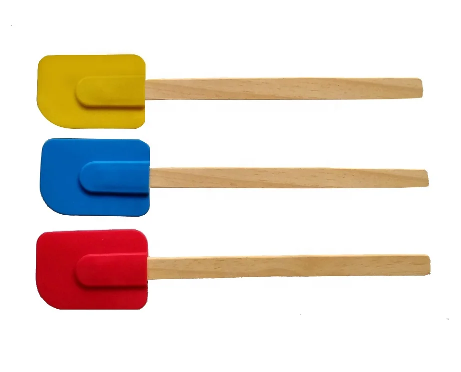 High Heat Resistant Silicone Spatula With Wooden Handle - Buy Silicone  Spatula With Wooden Handle,Heat Resistant Non-stick Silicone Spoon