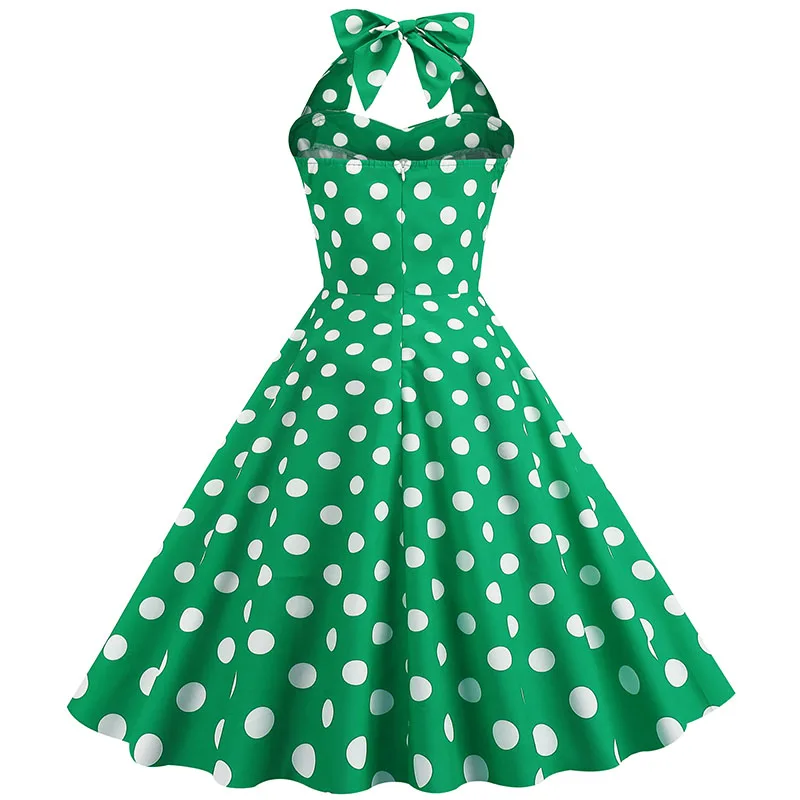Wholesale Retro Polka Dots Print Summer Dress for Women