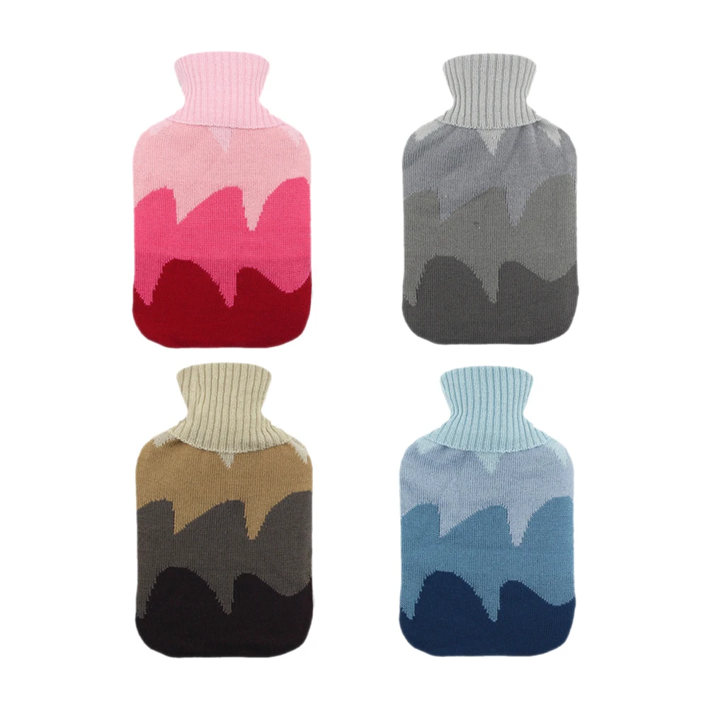 hot water bottle 1000ml with knitted cover classic rubber hot water bag for hot and cold therapy