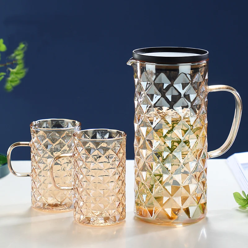 diamond cold water glass set with