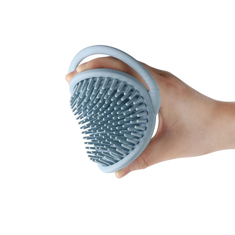 Custom Logo Hair Shampoo Massage Care Brush with Soft Silicone Scalp Hair Brush Baby Silicon Scalp Massage Brush supplier