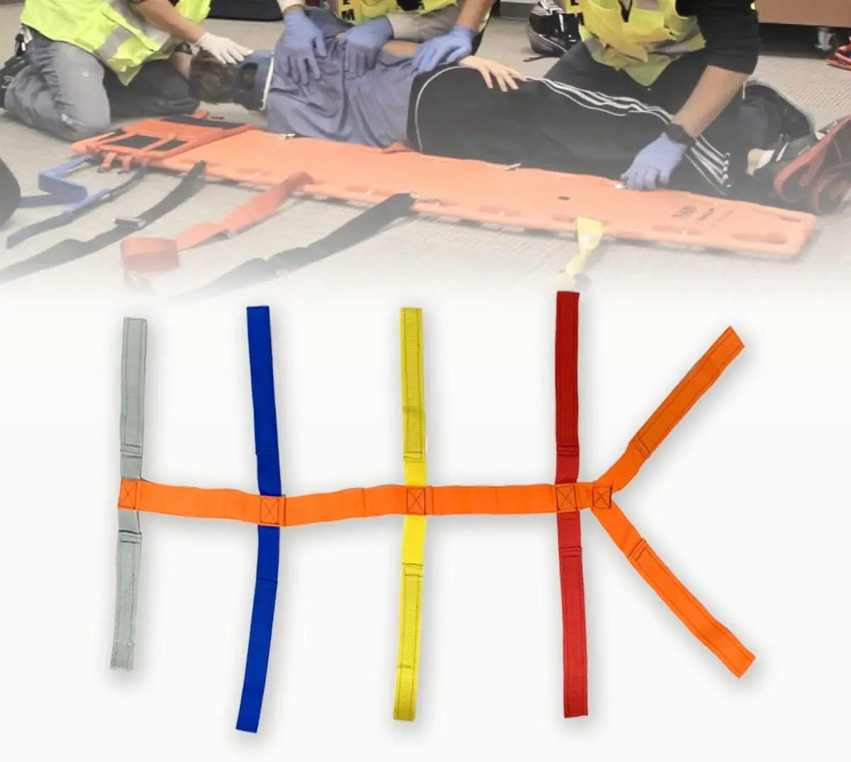 Cross-Mirror Exclusive Spinal Board Emergency Bead Strap Binding Manual Power Source Special Safety Strap for Medical Training