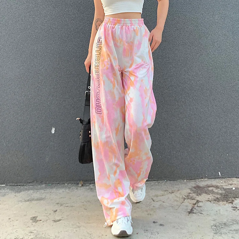 tie dye wide leg sweatpants