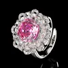 Anillo rojo rosado de tamaño abierto