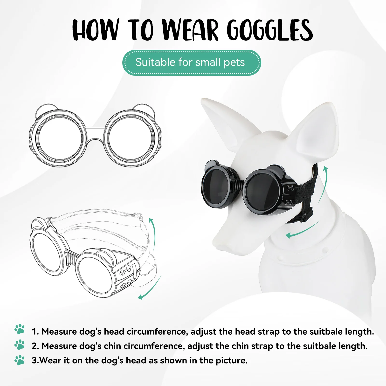 Fashion Dog Panda Goggles Waterproof Anti-uv Eye Protection Cat Glasses ...