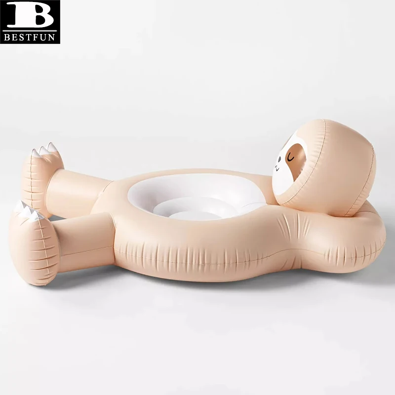 Thickened PVC Inflatable Pool Sloth Shaped Swimming Ride-on Float Durable Beach Swim Lounge Island Raft Floating Toys for Adults
