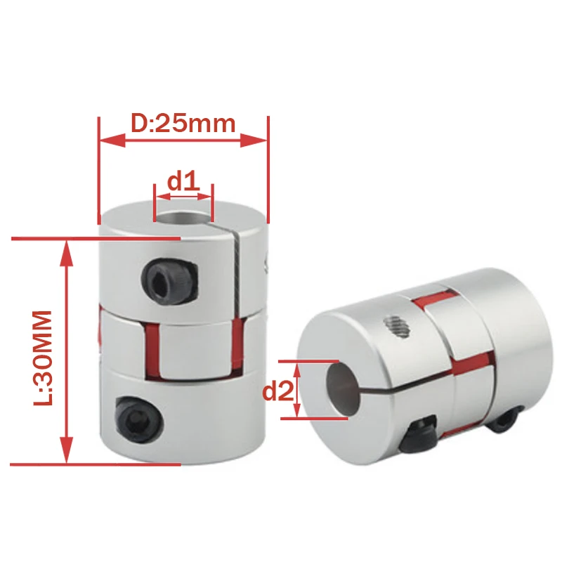 Aluminum Alloy Plum Shaft Coupling Coupler Connect D25 L30 for Pumps 4# Hydraulic Machinery Plum Coupling Shaft Compressors Fans 
