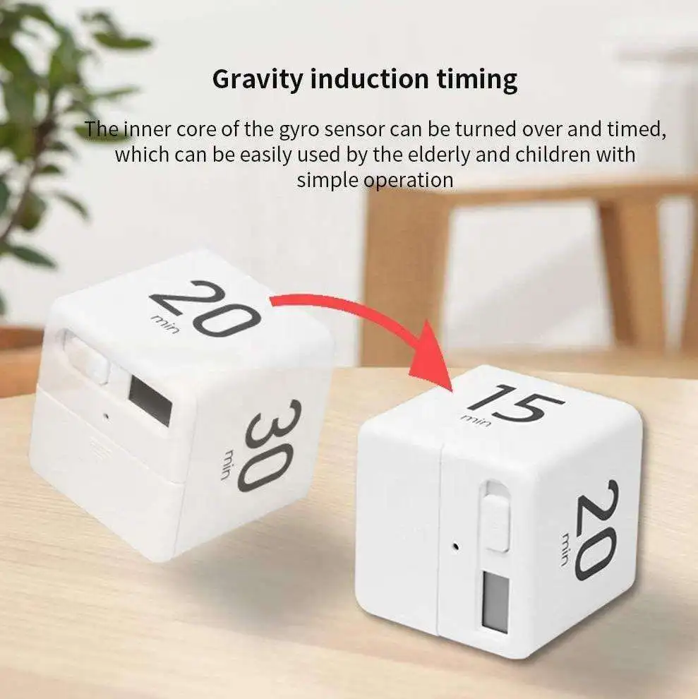 Custom Study Cube Rotating Timer Workout Productivity Pomodoro Timer Digital Flip Kitchen Countdown Timer for Children