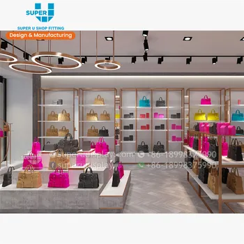 Source Custom Ladies Bag Shop Design Store Display Fixtures Custom Handbag  Shop Display Ideas 3D Renderring Interior Bag Shop Design on m.