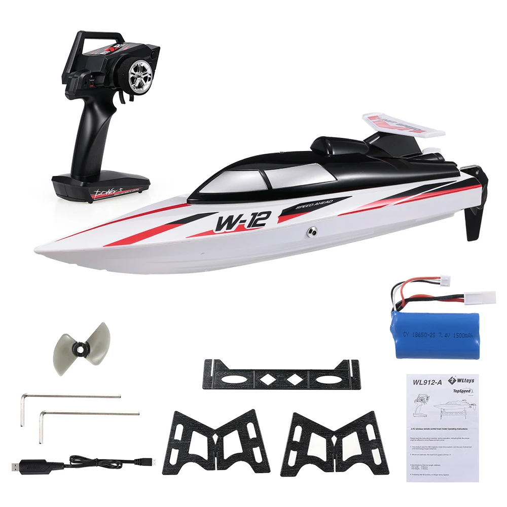Popular HOSHI WLtoys WL912-A 2.4G RC Racing Boat 35KM/H High Speed RC Boat 390 Motor Capsize Protection Remote Control Toys Gift
