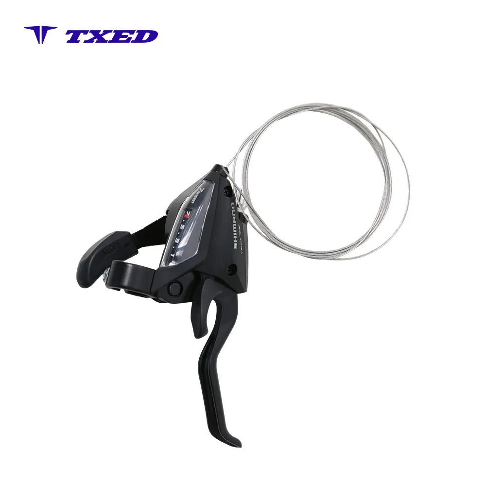 7 Speed Alloy Bicycle Shift Rod Right Bike Shifter Lever with Shift Cable for Mountain Bike E-bike