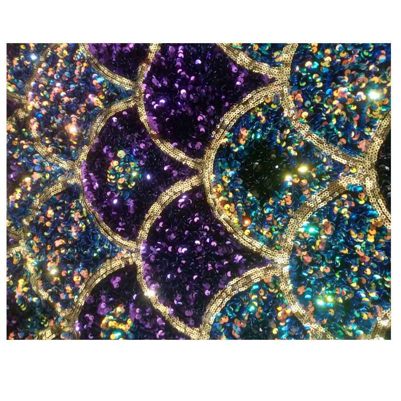 
2021 Новые поступления Роскошная бархатная эластичная красочная ткань с блестками оптом 