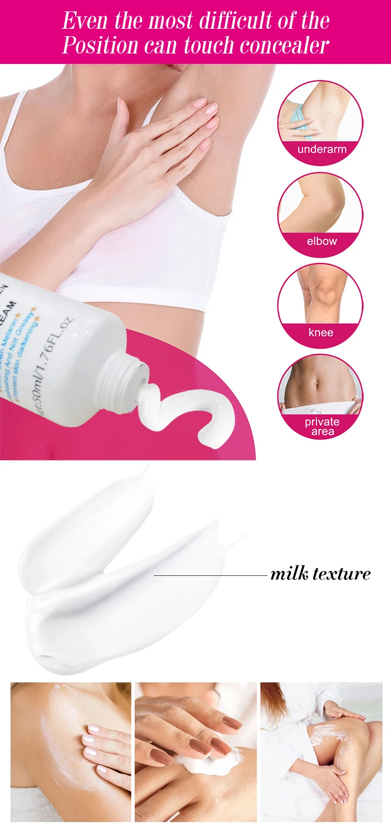 Guanjing Hot Selling Kojic Acid Whitening Cream Underarm Armpit Knee Best Skin Whitening Cream for Private Part Dark Skin