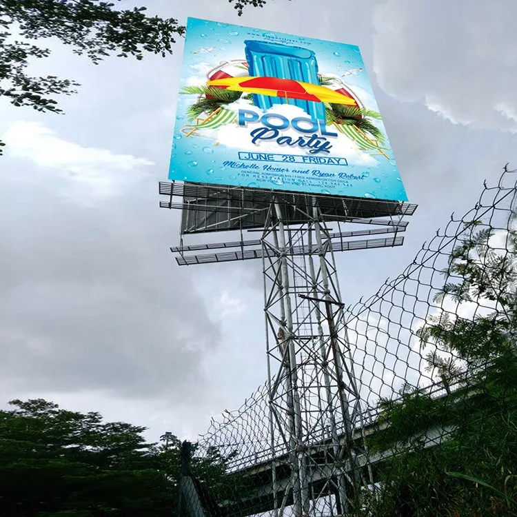 高可见性垂直双面铁架广告牌