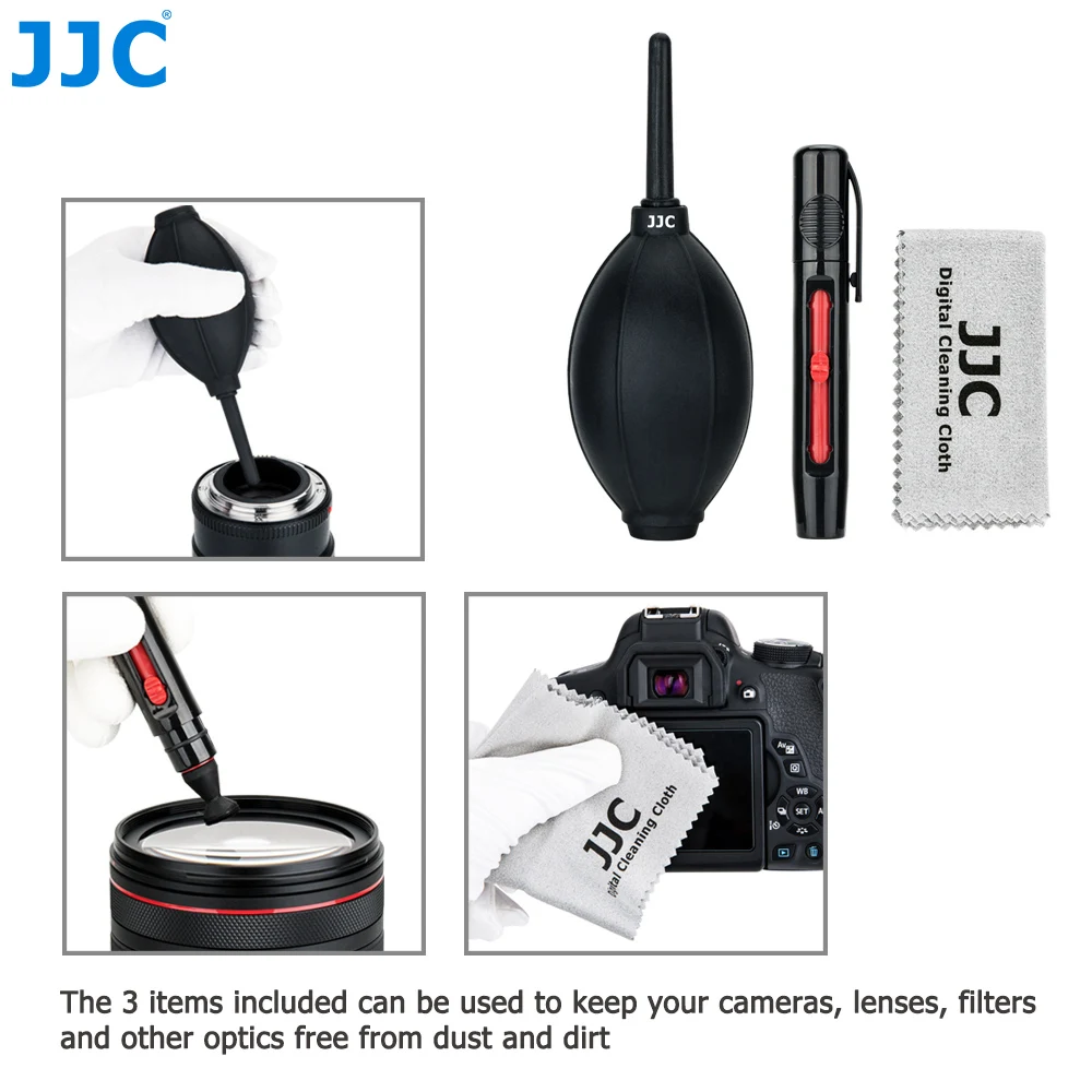 JJC CL-3(D) 3-in-1 Camera Cleaning Kit include Air-Blower, Lens Cleaning Pen, Microfiber Cleaning Cloth