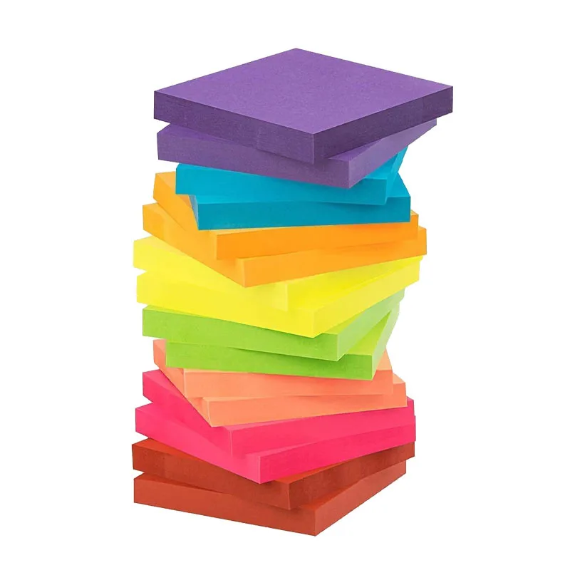 Sticky Notes 3x3 Self-Stick Notes Pads with 6 Bright Colors, Easy to ...
