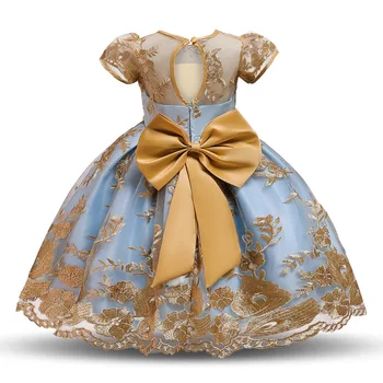 Latest Western Pattern Design Party elegant dresses Wear Kid Children Girl Dress For Kid Gir kids Girls' Dresses