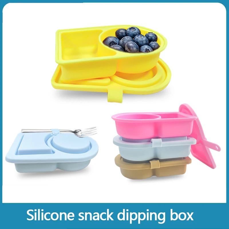 Portable Snack Container with Lid Mini Heatable Microwavable New Silicone Food Snack Box Dipping Sauce Container for Lunch Boxes details