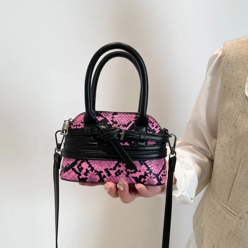 2025 Trendy Fashion Design Women Cute Shell Purse Snake Skin Shoulder Mini  Girls Handbag Stylish Women Mini Bags for Young Lady
