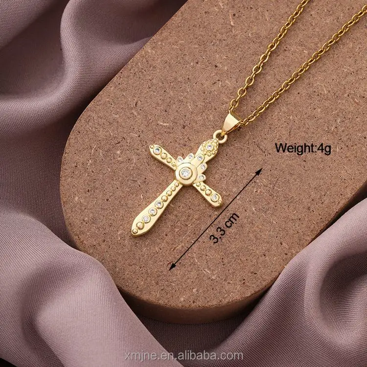 Vintage Christian Cross Necklace 