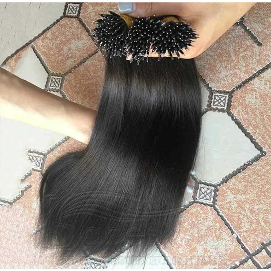 Nano Ring Human Hair Extension Silky Straight Malaysian Remy Hair 100g 100strands_voghion.com