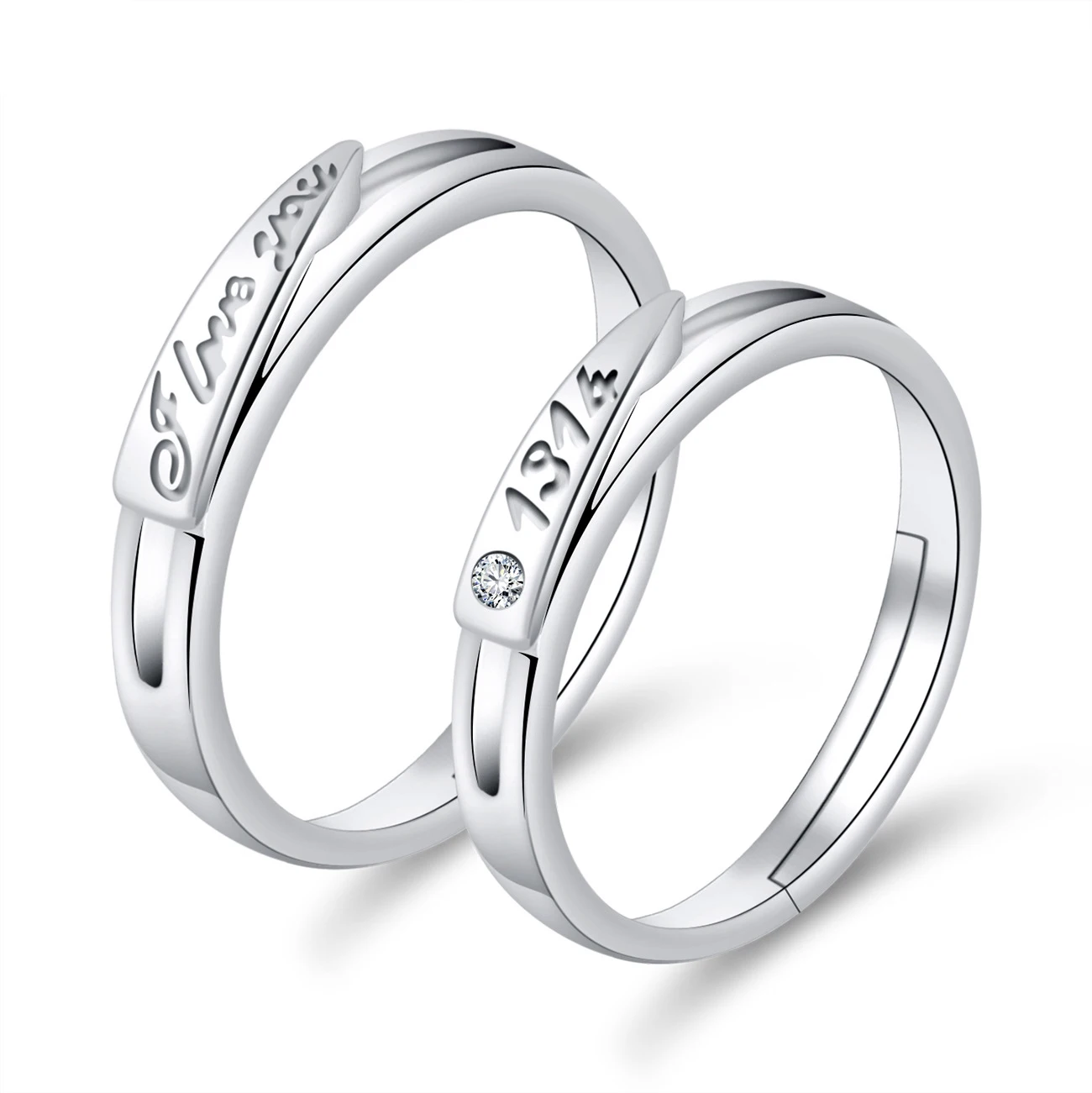 Buy Silver Gleaming Love Couple Rings Online | March Jewellery - March  Jewellery by FableStreet