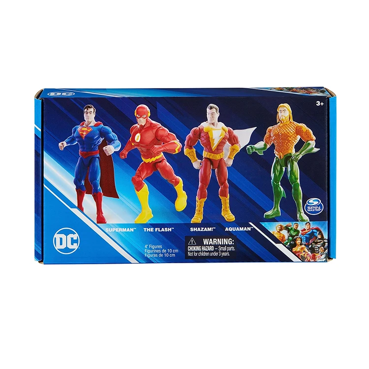 Customized Toy Four Sets for Kids Action Figure  Flash Aqua-man Sports Action Figures Anime Figures