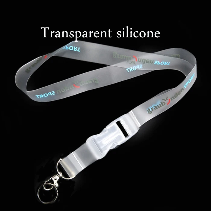 Custom Logo Printed Transparent TPU Lanyard New Design Neck Strap Mobile Phone Holder Silk Screen Printing Manufacture Direct