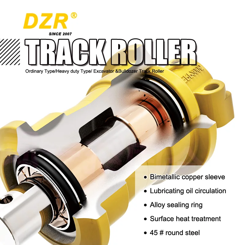 D4/D4B/D4C/D4D/D4E/D4H Bulldozer Track Roller, Double Flange Steel Track Roller, ITM Quality