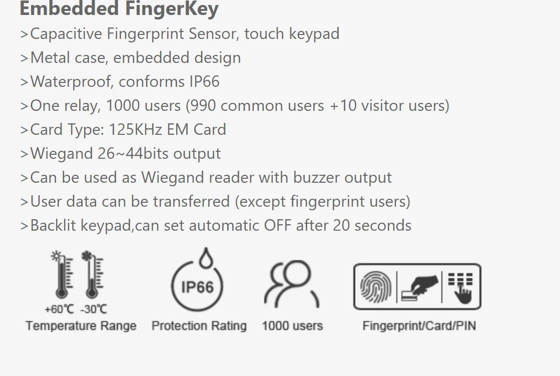 Mini Fingerprint Reader Access Control Terminal Biometric Standalone